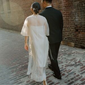 Sheer Silk Wedding Dress Overlay